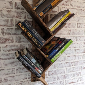 Book Tree Bookshelf - DVD Shelf - UpCycled Reclaimed Hardwood from Pallets