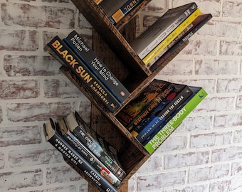 Book Tree Bookshelf - DVD Shelf - UpCycled Reclaimed Hardwood from Pallets