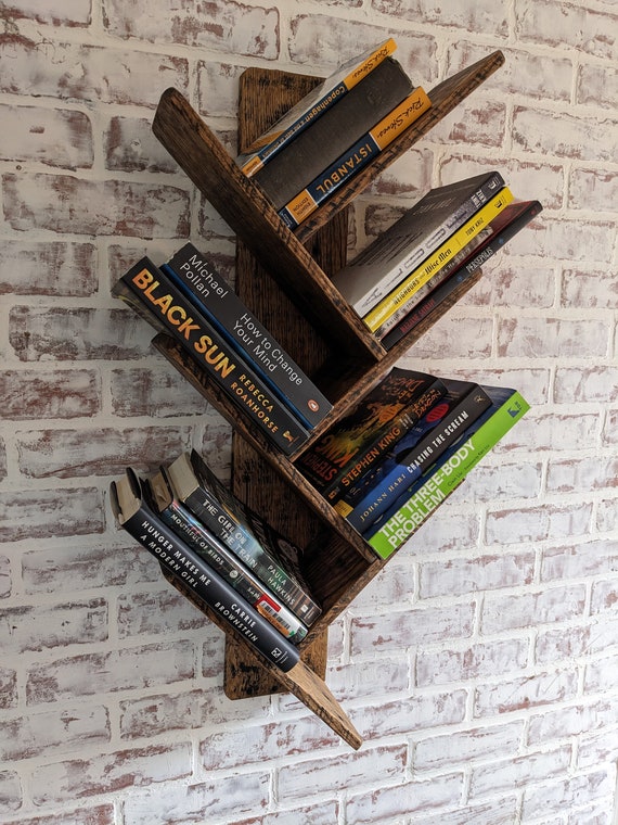 Book Tree Bookshelf - DVD Shelf - UpCycled Reclaimed Hardwood from Pallets