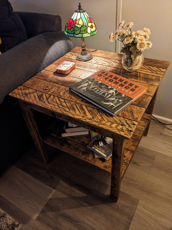 Diy Reclaimed Wood End Table Reclaimed Barn Wood End Table / Coffee