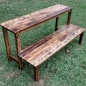 Rustic Reclaimed Pallet Wood Plant Stand - Two or Three Shelf