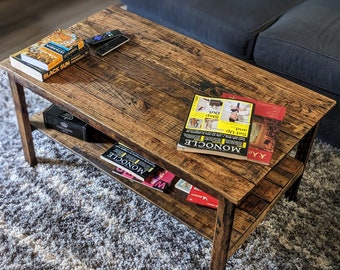 Reclaimed Wood Coffee Table: Rustic Pallet Wood, Upcycled Vintage Look