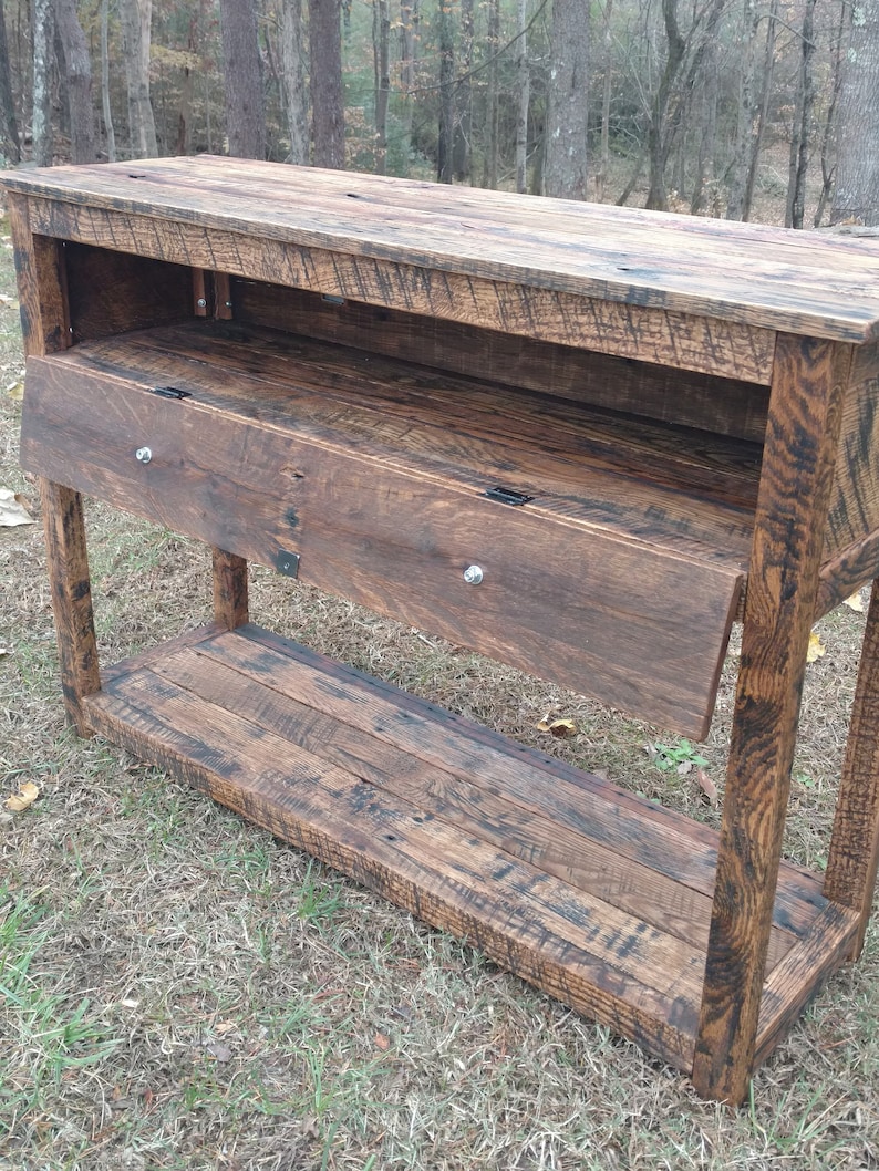 Reclaimed Pallet Wood Sofa Console Table: Rustic Vintage Cabinet - Etsy