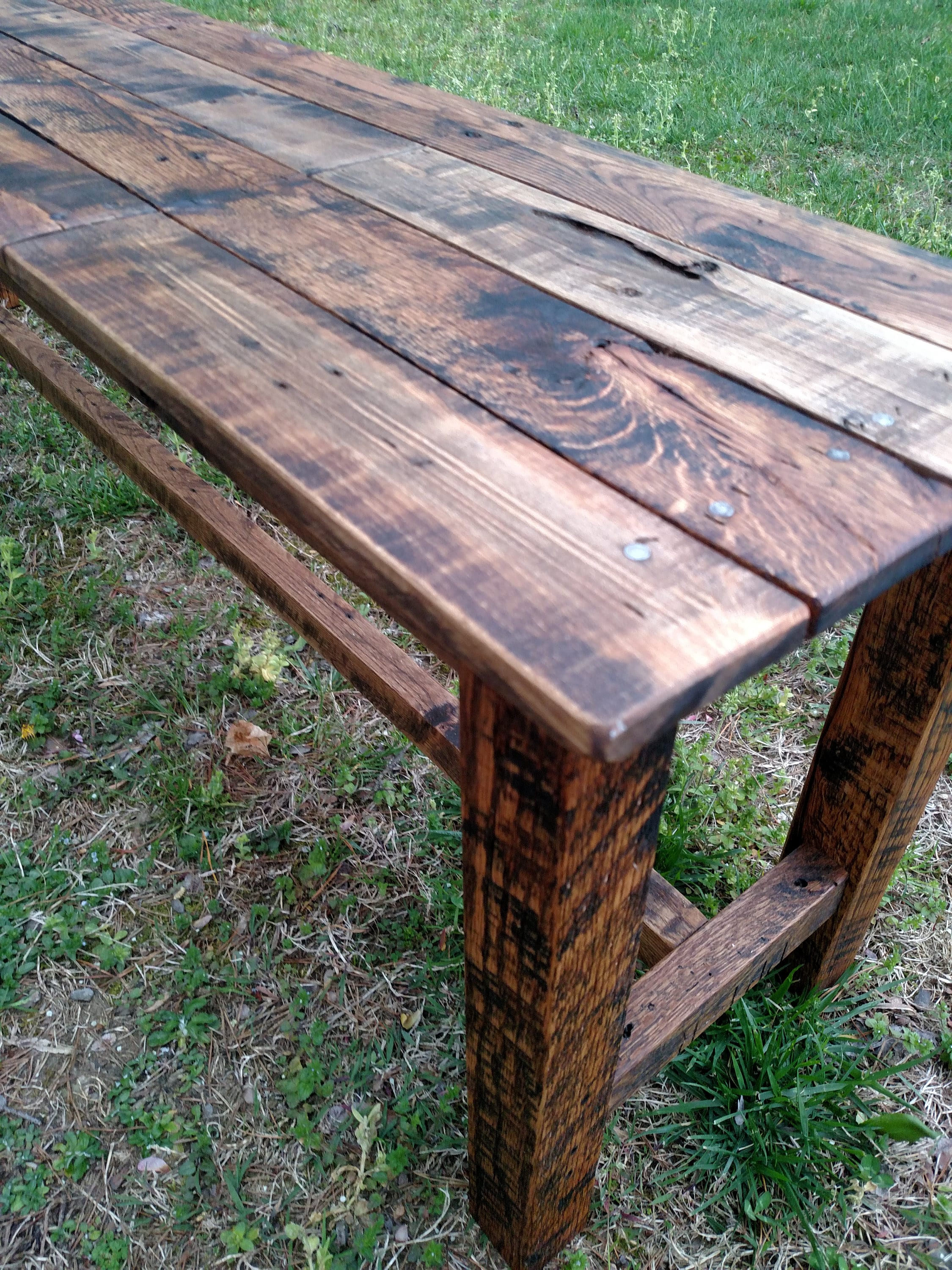 Rustic Look Handmade- Reclaimed Pallet Wood Vintage Bench Upcycled 
