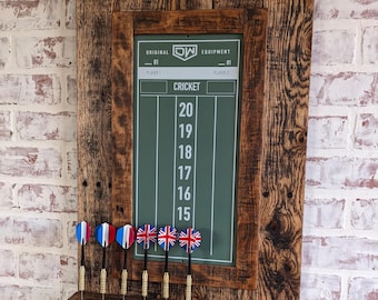 Deluxe Dart Board Scoreboard - Chalkboard - Reclaimed Wood