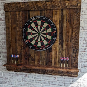 Reclaimed Pallet Wood Dart Board Backboard: Rustic Game Room Decor