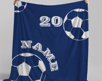 Personalized Soccer Name Blanket,Custom Name Blanket for Husband/Boyfriend/Dad/Team/Son/Kids,School Sport Team Training Throw,Birthday Gift