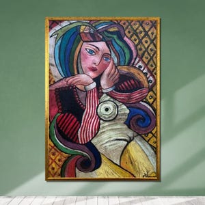 Picasso Woman Portrait Canvas Print: Cubist Abstract Art, Ready to Hang
