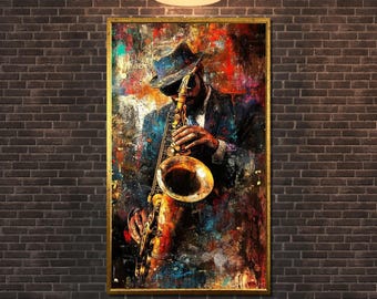 Urban Jazz Soul - Graffiti Saxophone Canvas Print, Colorful