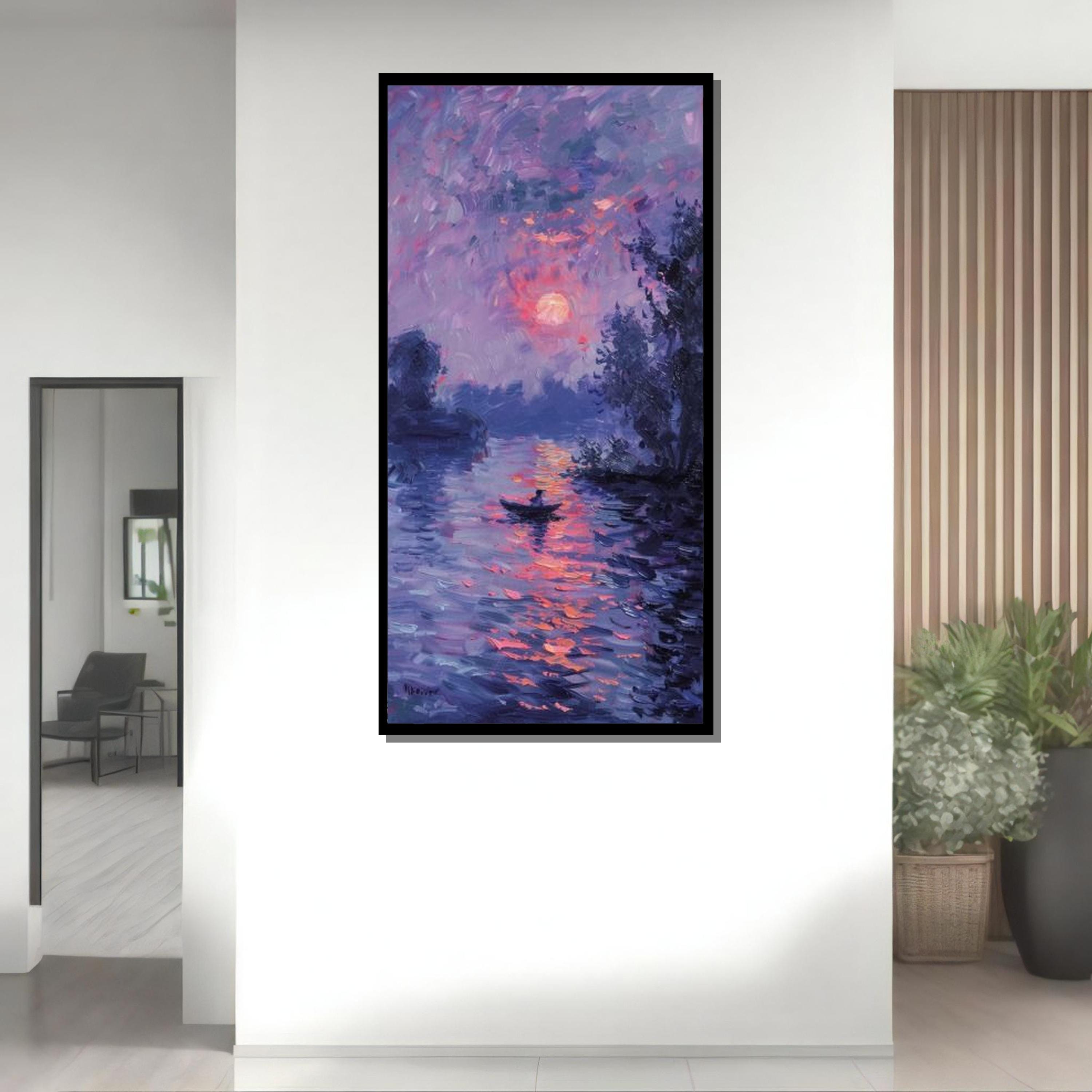 印象派風 水彩画 夕日　27cm24cm 印象派風 水彩画 夕日 27cm24cm 印象派風 水彩画 夕日 27cm24cm