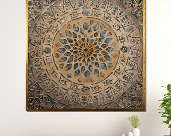 訳あり／キャンバスアート Sunburst Gold デコ 抽象デザイン Ⓣ 訳あり