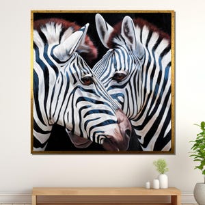 Zebra Pair Canvas Print: Wildlife Animal Wall Art, Ready to Hang