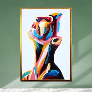 Colorful Abstract Face Canvas: Modern Portrait Wall Art