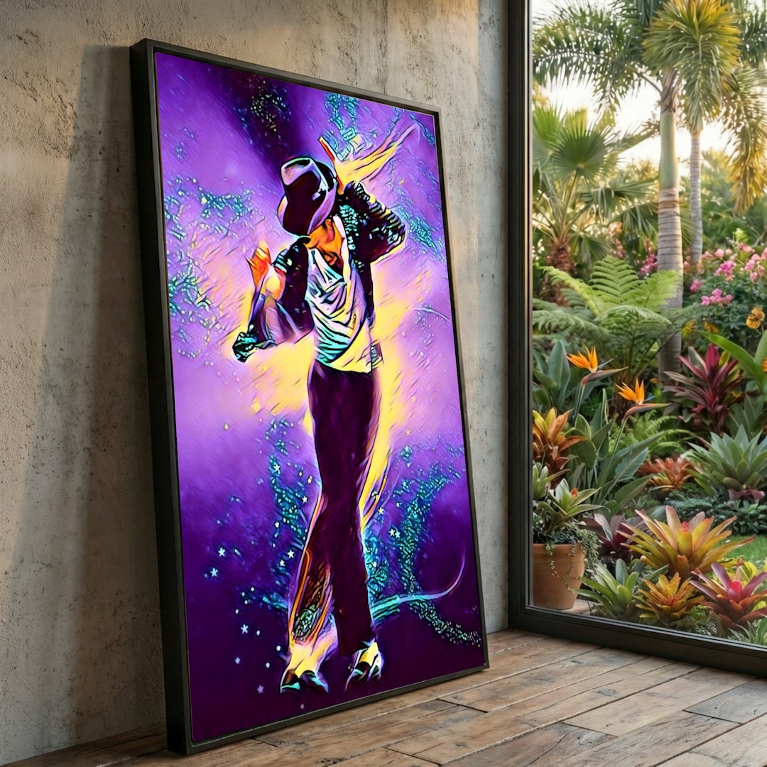 Michael Jackson Neon Pop Art Canvas Print, Music Legend Wall Decor - Etsy