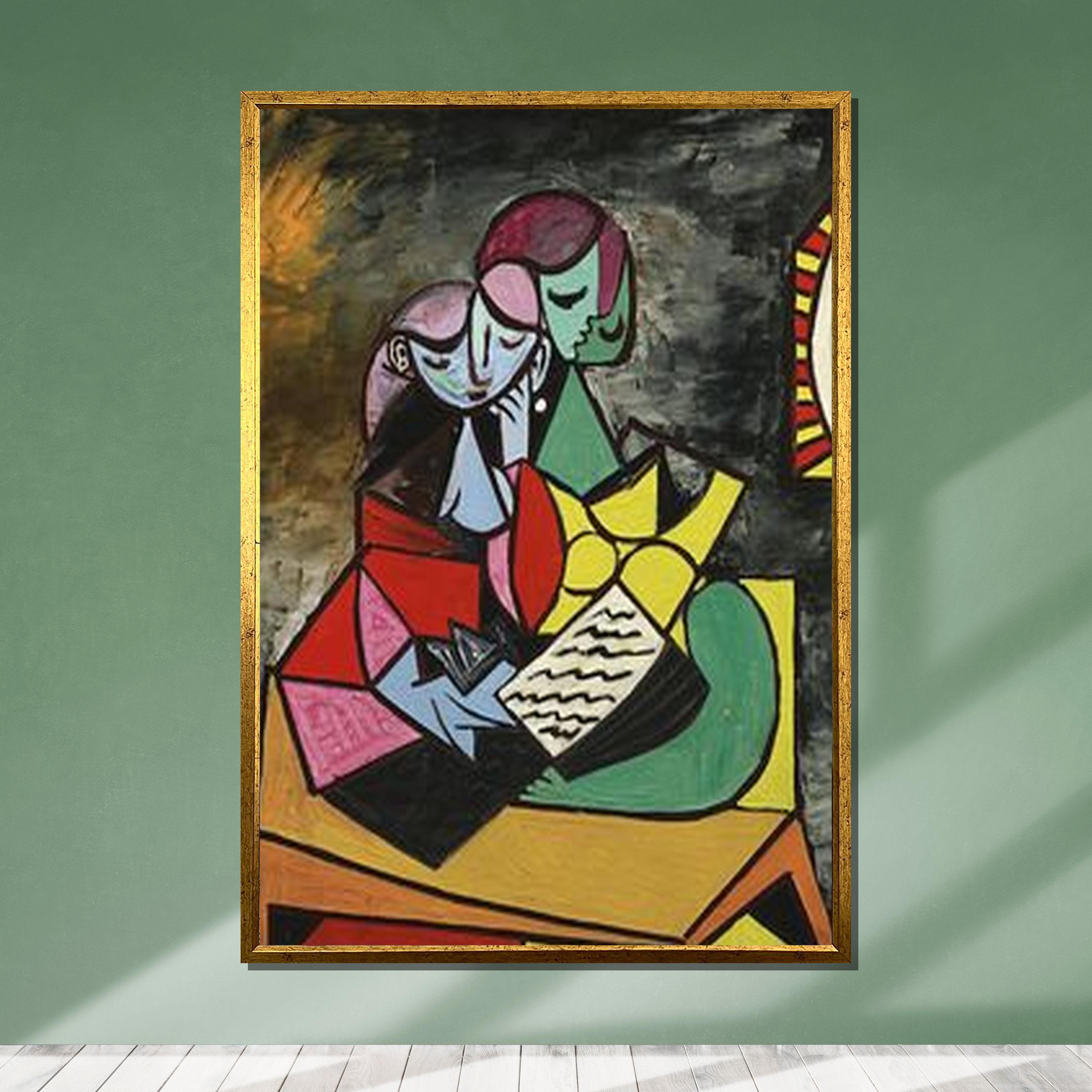 ピカソの家族の肖像画キャンバス：キュビズムの抽象的な壁アート