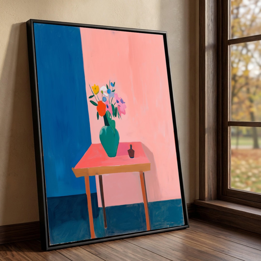 Matisse Style Floral Still Life Canvas, Modern Vase With Flowers Wall ...