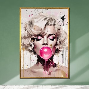 Pop Art Marilyn Monroe, Bubblegum Canvas, Iconic Wall Art, Ready to Hang Decor