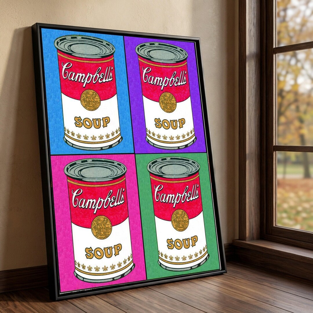 Campbell's Soup Can Pop Art Canvas Print, Retro Kitchen Wall Decor - Etsy