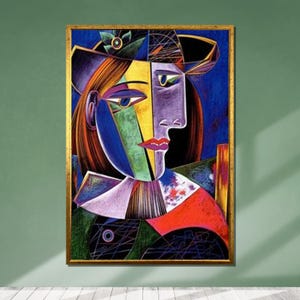 Picasso Abstract Woman Canvas Print: Cubist Wall Art, Ready to Hang