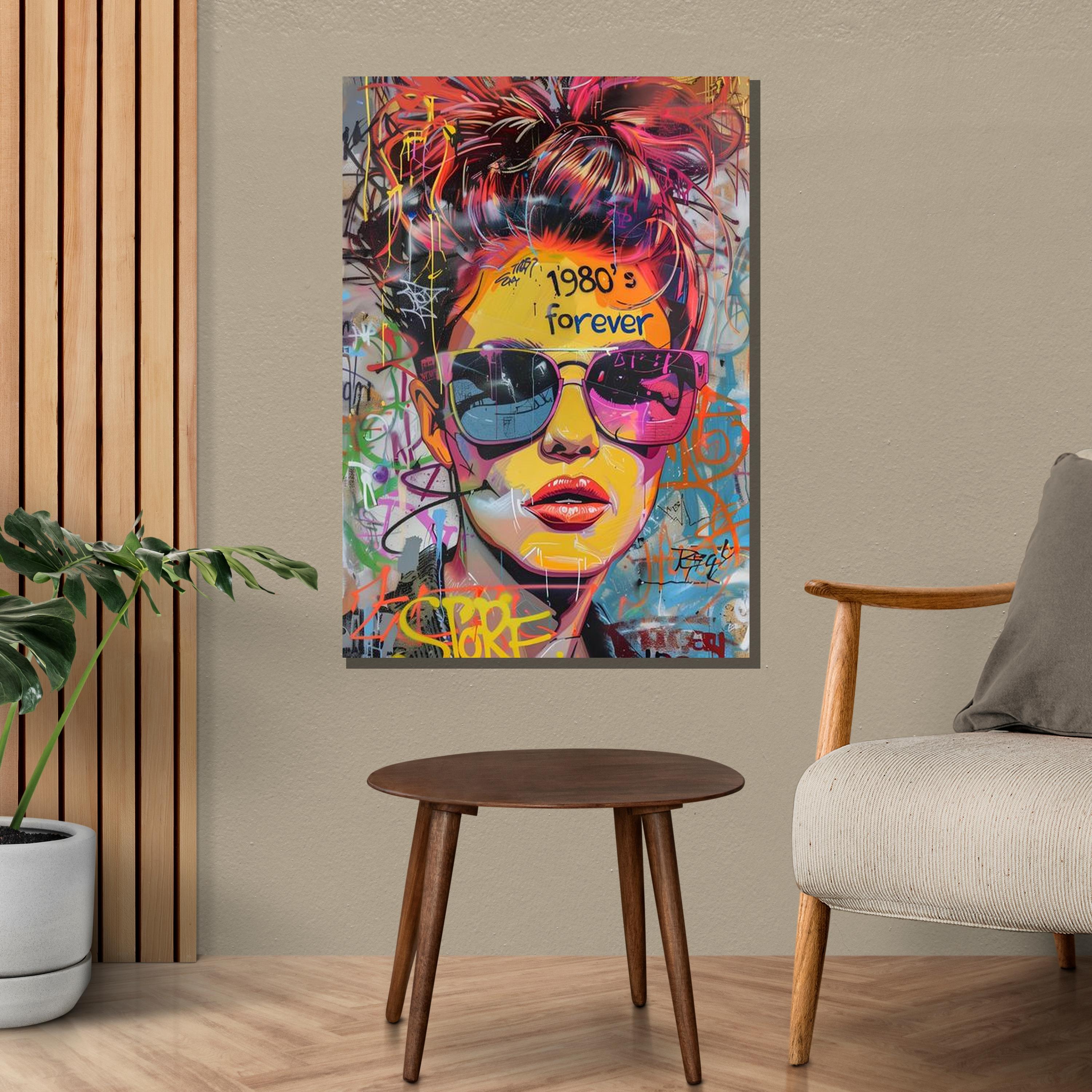 UKstreet artistキャンバス作品 80s Pop Art Canvas: Graffiti Portrait, Colorful Street Art - Etsy