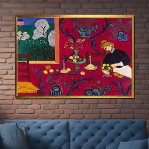 Henri Matisse Inspired  Print, Vibrant Still Life Art, Matisse Style Decorative Canvas, Bold Interior Scene, Ready to Hang Wall Decor