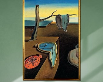 Salvador Dalí Leinwanddruck &#39;Persistence of Memory&#39;: Surreale Melting-Clocks-Kunst