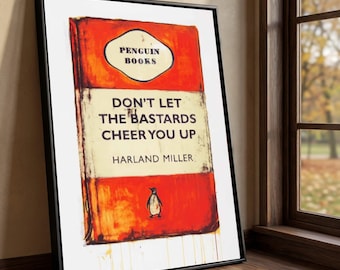 Livre sur toile Harland Miller Penguin, citation inspirante, art mural
