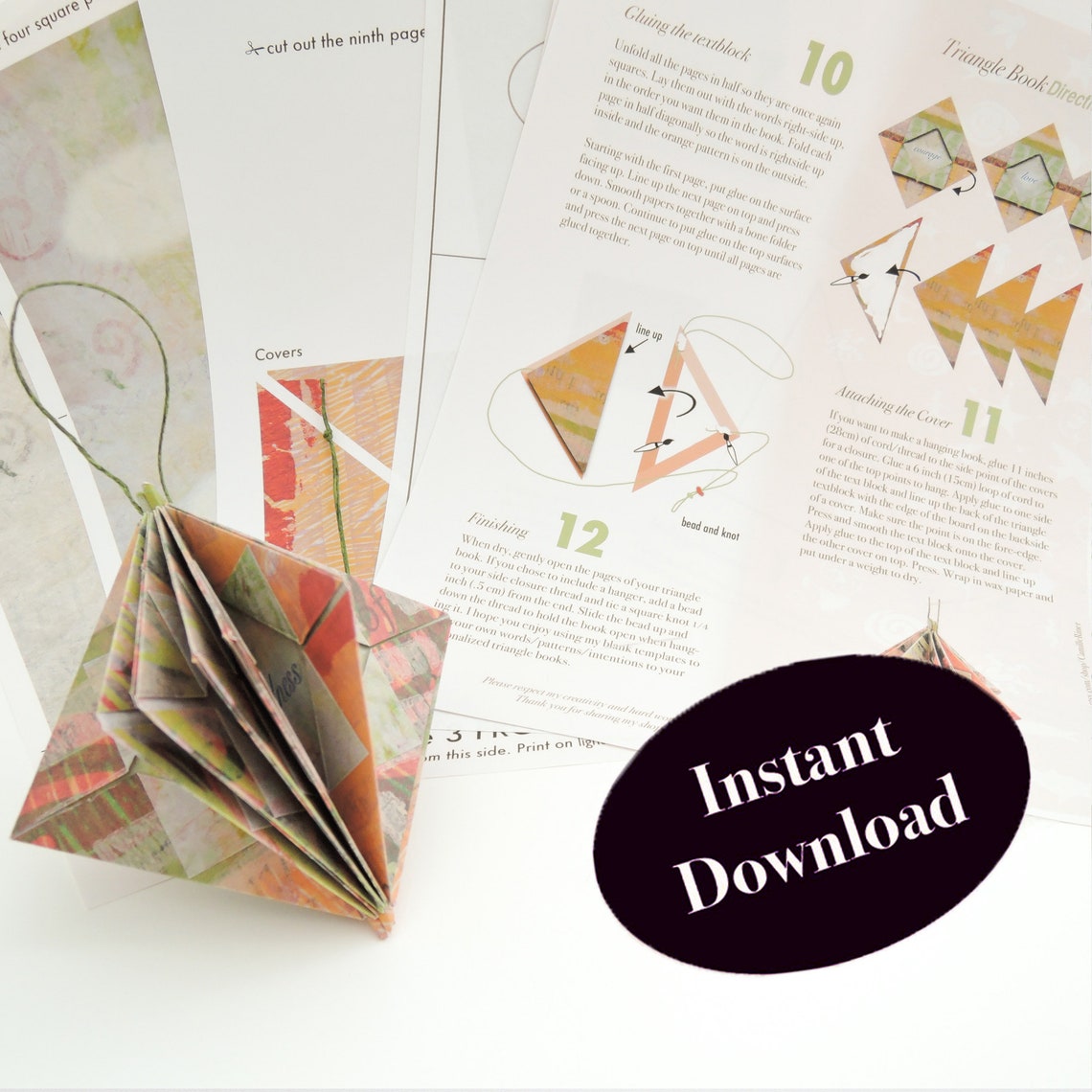 How to Make a Triangle Intention Book, a Do It Yourself Gift Project