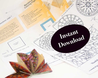 How to Make a Coloring Project Circular Petal Book, "Mandala," with Step by Step Instructions