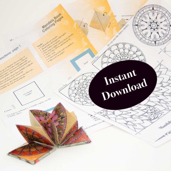 How to Make a Coloring Project Circular Petal Book, "Mandala," with Step by Step Instructions