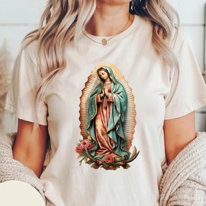 Camiseta de Nuestra Señora de Guadalupe, Camiseta del Amor de Jesús, Camiseta de Madre, Camiseta de la Virgen María, Regalo Cristiano, Camiseta de Religión, Regalo Cristiano Genial