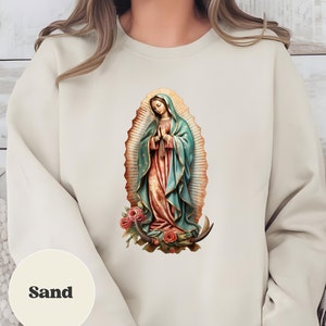 Our Lady of Guadalupe Sweatshirt, Mother Sweatshirt, Jesus Love Sweater, Trendy Christian Gift, Virgin Mary Sweatshirt,Religion Jesus Hoodie