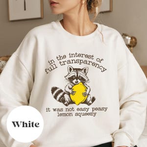 In The Interest of Full Transparency It Was Not Easy Peasy Lemon Squeezy Sweatshirt, Trendy Meme Hoodie,Sarcastic Sweater,Raccoon Lover Gift