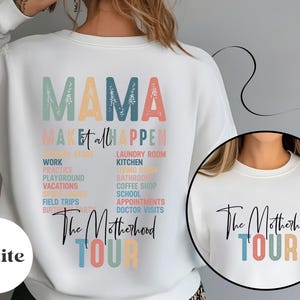 The Motherhood Tour Sweatshirt, Gift For Mama, Mother&#39;s Day Hoodie, Trendy Motherhood Sweater, Funny Mom Life Sweater, Funny Gift For Mama