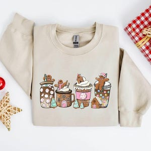 Gingerbread Christmas CoffeeShirt, Christmas coffee Sweatshirt, Xmas Tee, Holiday sweater, Coffee Lover gift, Latte drink Crewneck