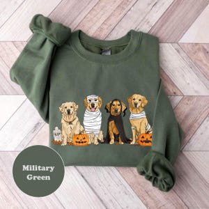 Halloween Ghost Dogs Sweatshirt, Golden Retriever Costume Tee