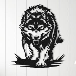 Metall Wolf Kopf Wandkunst: Wildtiere Dekor, rustikale Cabin Art