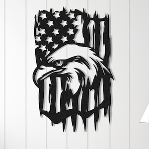 Metal Wall Art Bald Eagle: decoratie patriottische Amerikaanse vlag