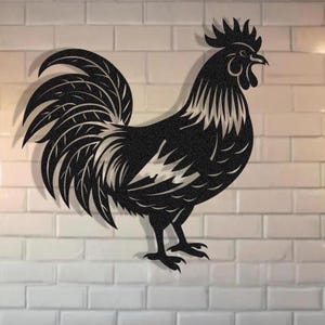 Metal Rooster Wall Art: Rustic Farmhouse Chicken Decor