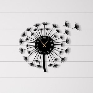 Dandelion Metal Wall Clock: Modern Silent Art Decor