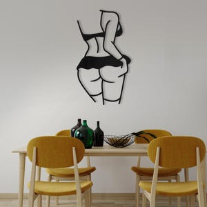 Bedroom Line Art,Gift For Woman,Home Decor Art,Metal Wall Art,Naked Women Metal Decor,Nude Women Art,Pub Bar Wall Decor,Sexy Women Decor
