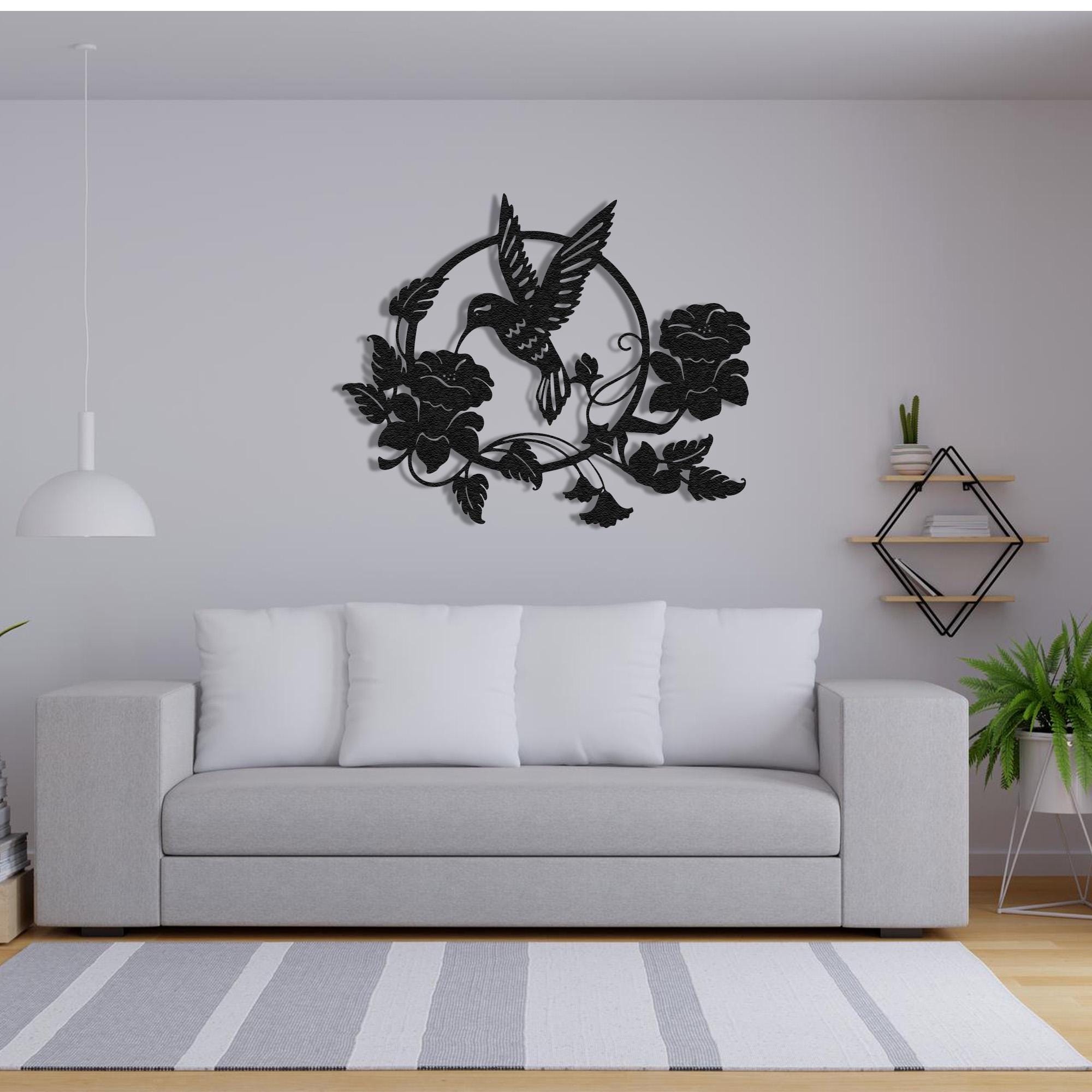 Pduoduo Set di decorazioni murali di uccelli in metallo uccelli in metallo su rami decorazioni da appendere a parete per la casa il soggiorno il giardino il balcone l'interno e l'esterno