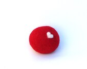 Nadel Filz Herzen rot Felted Kiesel, Fels Stein Wollfilz, Nadel Filz