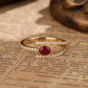 18K Solid gold natural Ruby Ring, Wedding Ruby Diamond Ring, Daily Oval Ruby Ring, Engagement Ring, Statement Ring, Gift for her