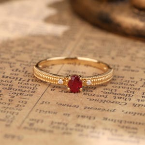 18k Solid gold natural ruby Ring ,18k or 14k gold natural Bloody red ruby Ring ,18K gold Ruby Diamond or lab Diamond Ring, anniversary gift