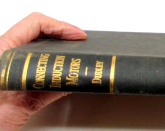 Libro clásico de ingeniería: Conexión de motores de inducción, de A.M. Dudley, 1936. Referencia eléctrica con diagramas.