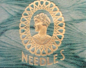 Victorian Needle Case Sewing Kit Dated 1914 Heath & Gills Superfine Needles Czechoslavakia Holland needles
