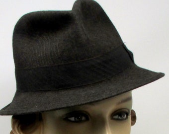 Vintage Italian Fedora Barsalino Cappelleria Colonna Roma Hat Brown Hat Size 4 1/2 or 7 US Mens Perfect size for ladies Brown with Stitching