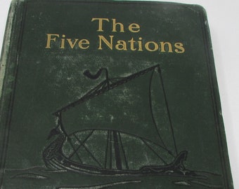 Vintage Kipling book - "The Five Nations,"  by Rudyard Kipling (1903) first edition book Classic Literature Doubleday Page & Co Publishing