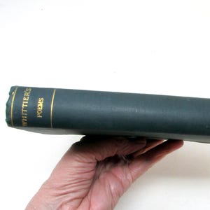 Antique 1884 Whittier’s Poems Book – John G. Whittier Poetry Collection – Abolitionist Literature, Gift Inscription, Millar & Co.
